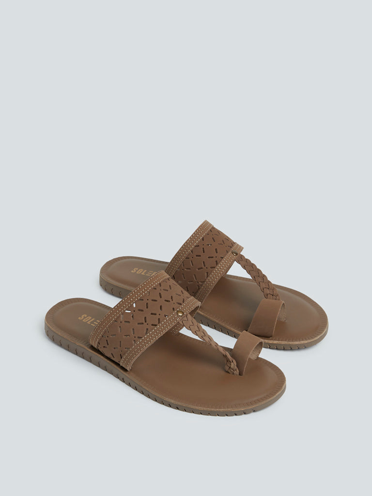 SOLEPLAY Tan Kolhapuri Leather Sandals